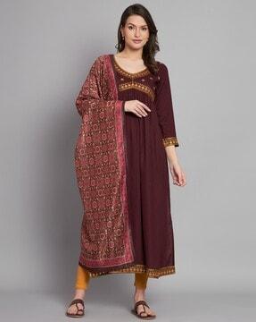 solid straight kurta set