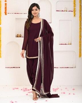 solid straight kurta set