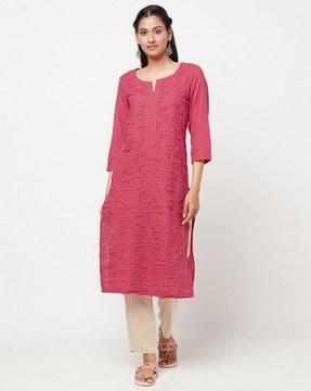 solid straight kurta