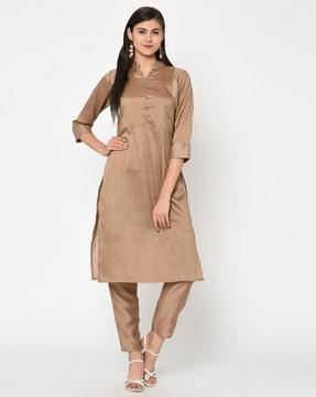 solid straight kurta