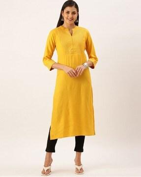 solid straight kurta