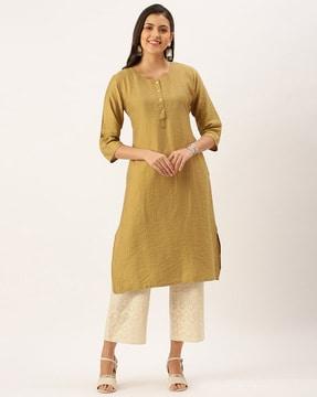 solid straight kurta