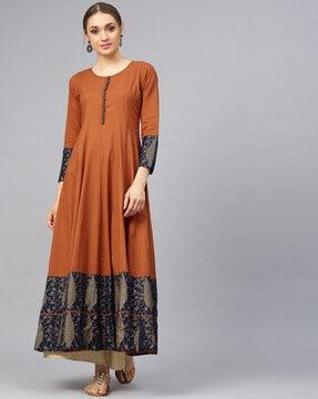 solid straight kurta