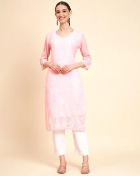 solid straight kurta