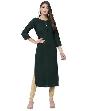 solid straight kurti