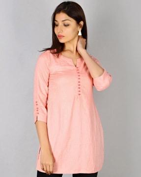 solid straight kurti