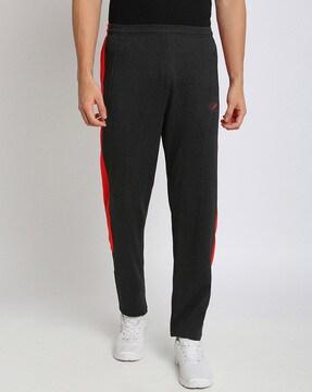 solid straight track pant