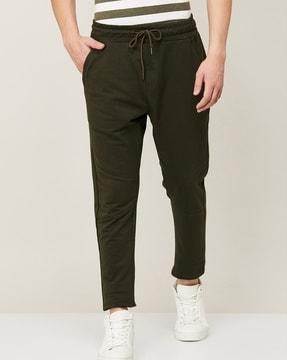 solid straight track pant