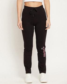 solid straight track pants