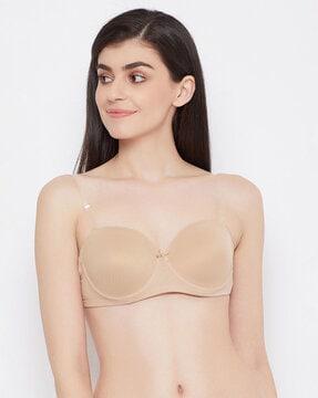 solid strapless bra