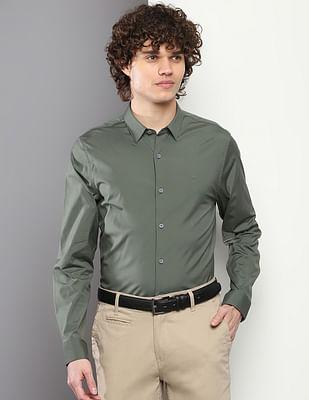 solid stretch casual shirt