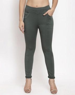 solid stretchable jeggings