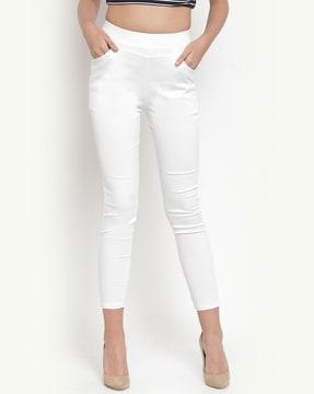 solid stretchable jeggings