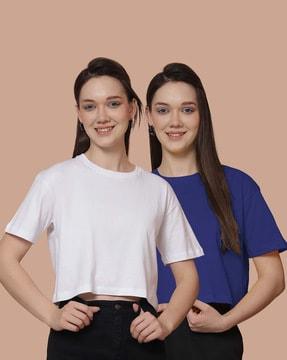 solid t-pack of 2 women oversized fit round-neck t-shirts