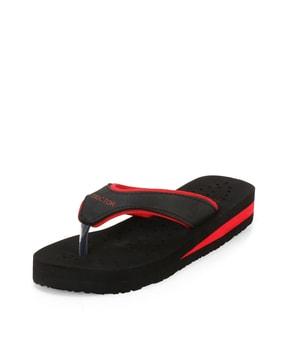 solid t-strap flip-flops