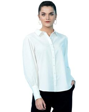 solid tailored fit blouse