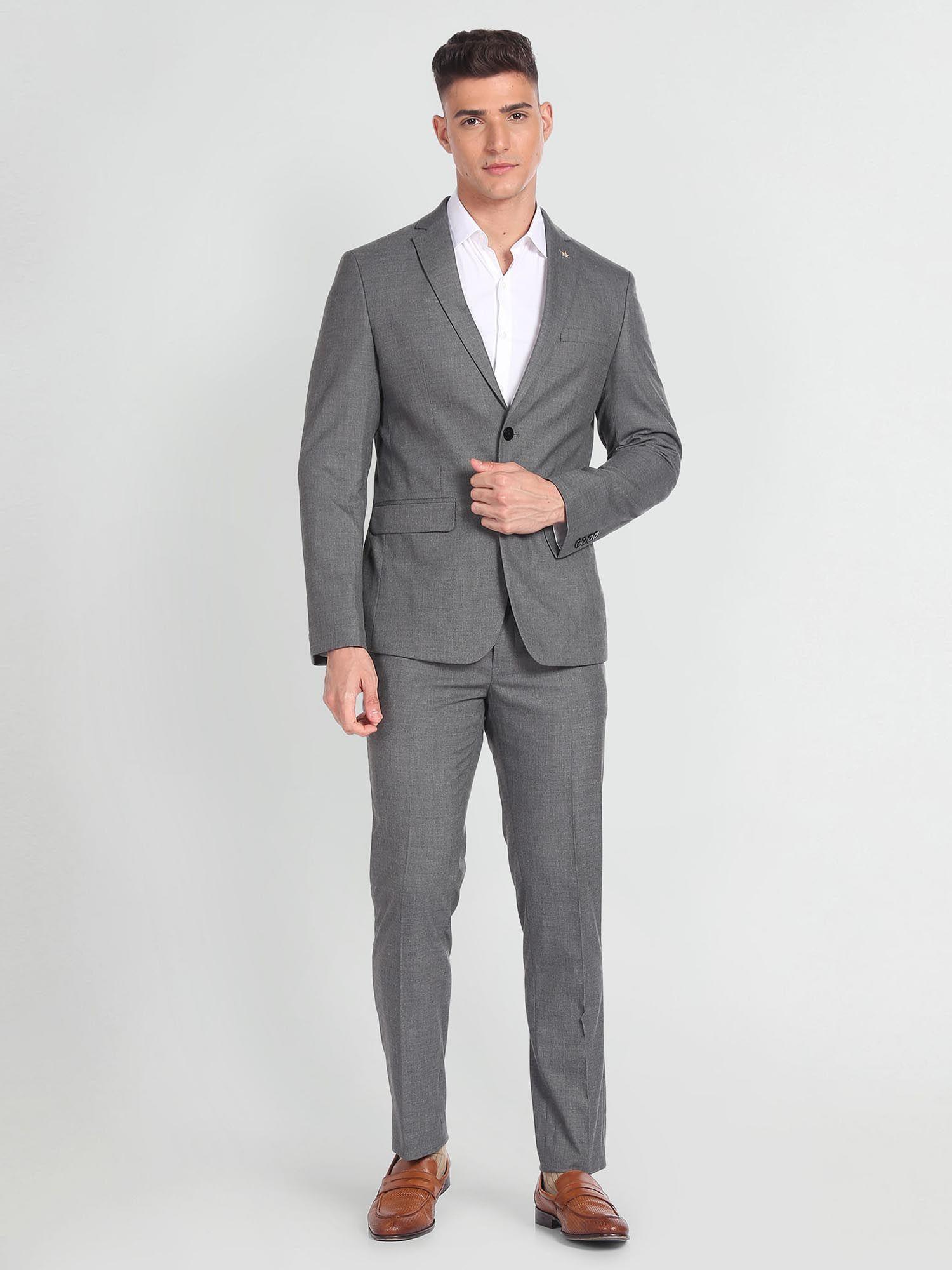 solid tailored fit formal suit (set of 2)