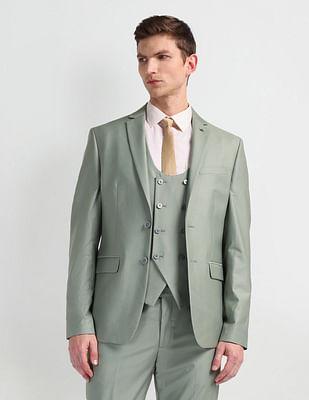 solid tailored fit three piece suit