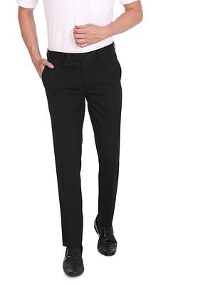 solid tailored regular fit trousers