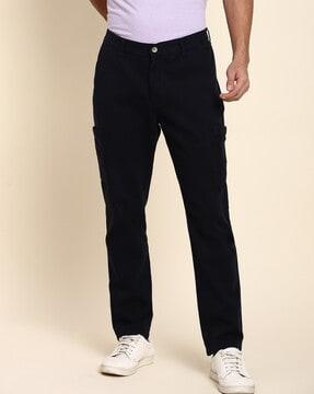 solid tapered fit cargo pants