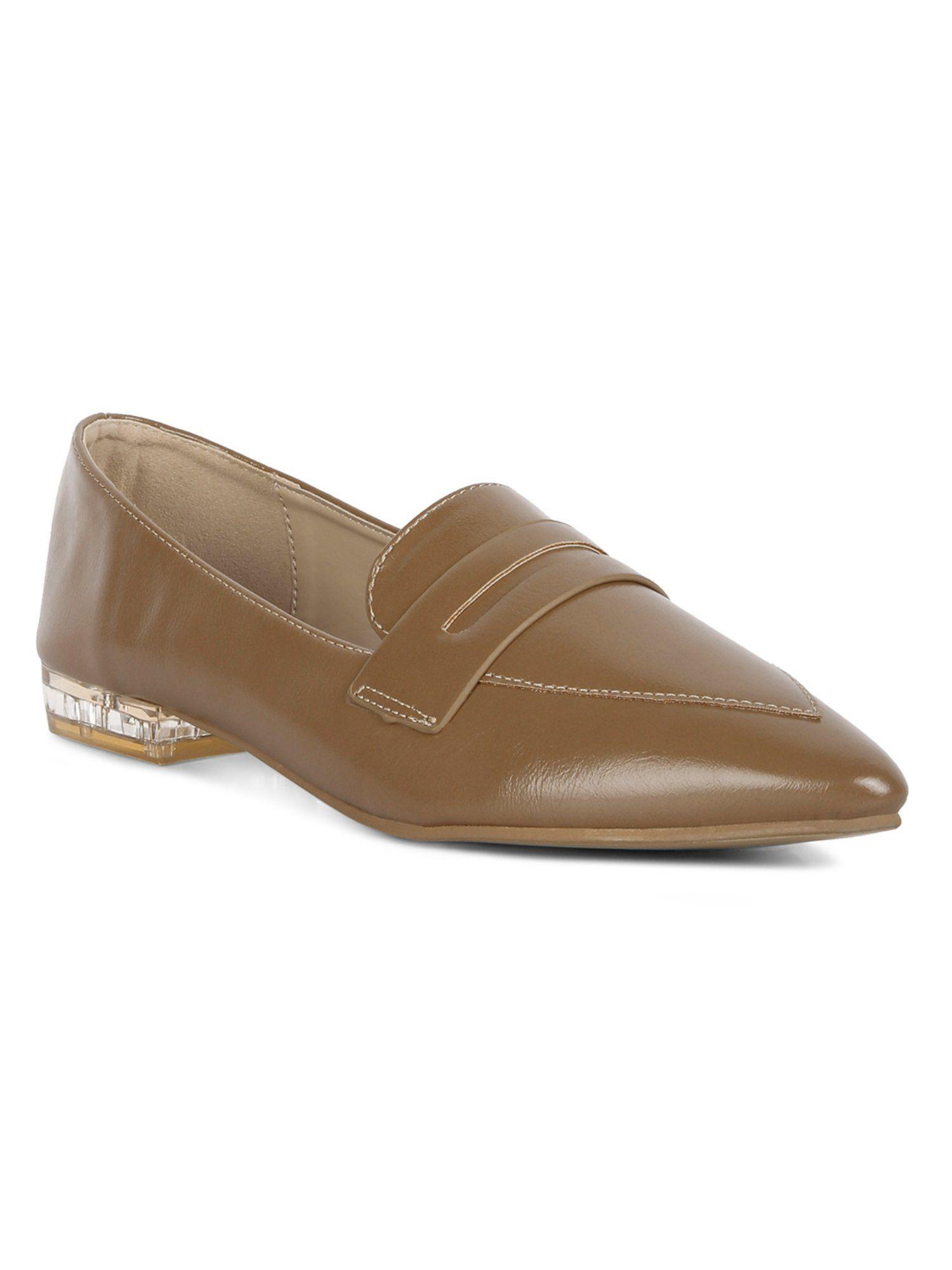 solid taupe loafers