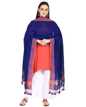 solid textured  dupatta