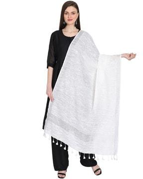 solid textured dupatta