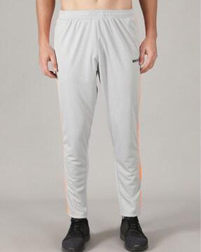 solid track pants with contrast panels