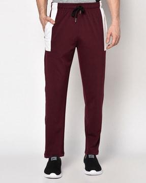 solid track pants with drawstrings