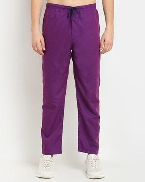 solid track pants with slip pockets