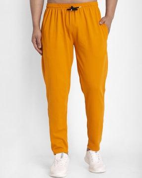 solid track pants with slip pockets