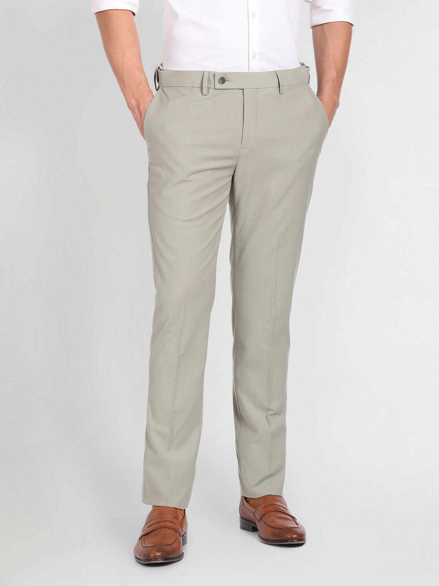 solid twill grey trouser