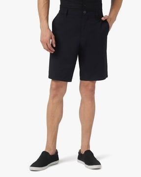 solid ultra stretch mid-rise shorts