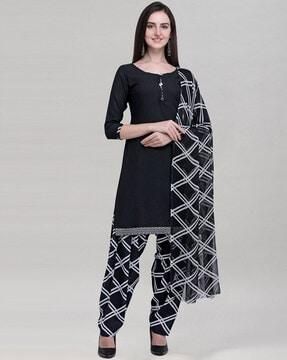 solid unstitched dress material