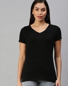 solid v-neck t-shirt