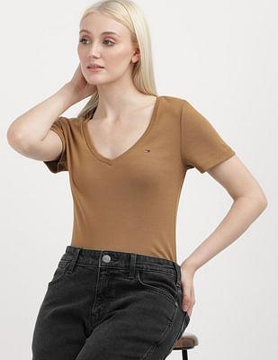 solid v-neck t-shirt