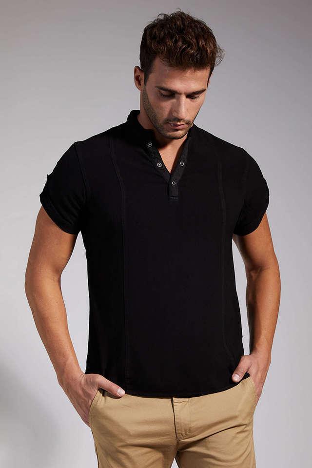 solid viscose blend slim fit mens casual shirt