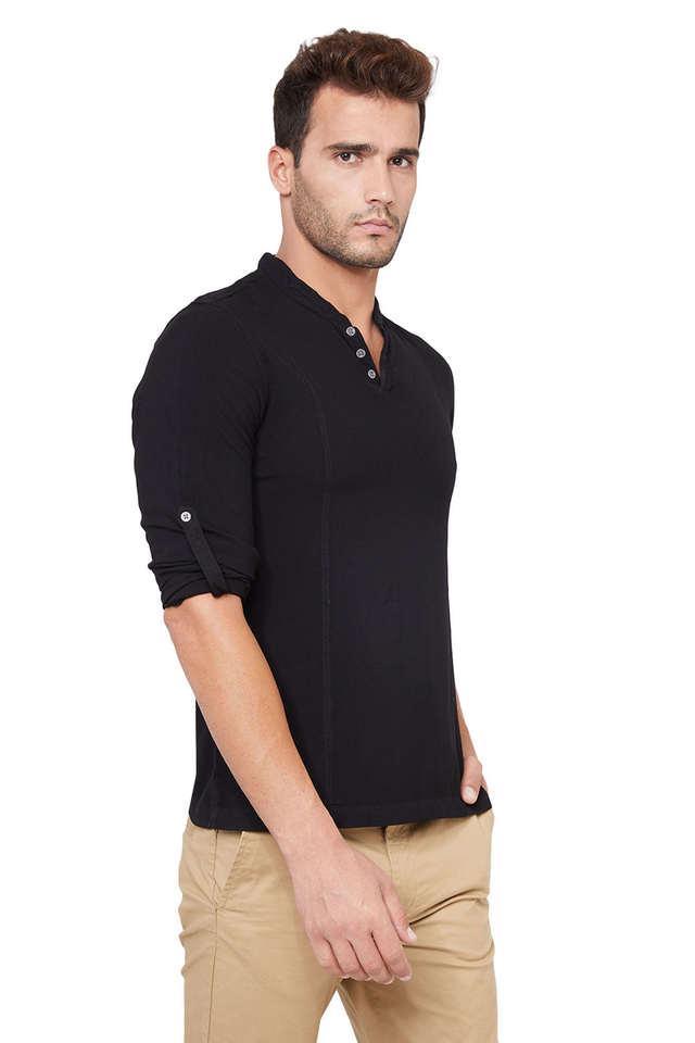 solid viscose blend slim fit mens casual shirt