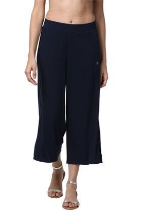 solid viscose relaxed fit women's pyjamas - navy
