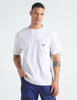 solid waffle knit pocket t-shirt