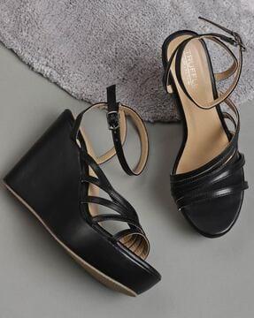 solid wedges with ankle strap