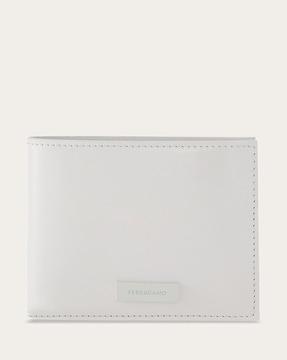 solid white bi-fold wallet