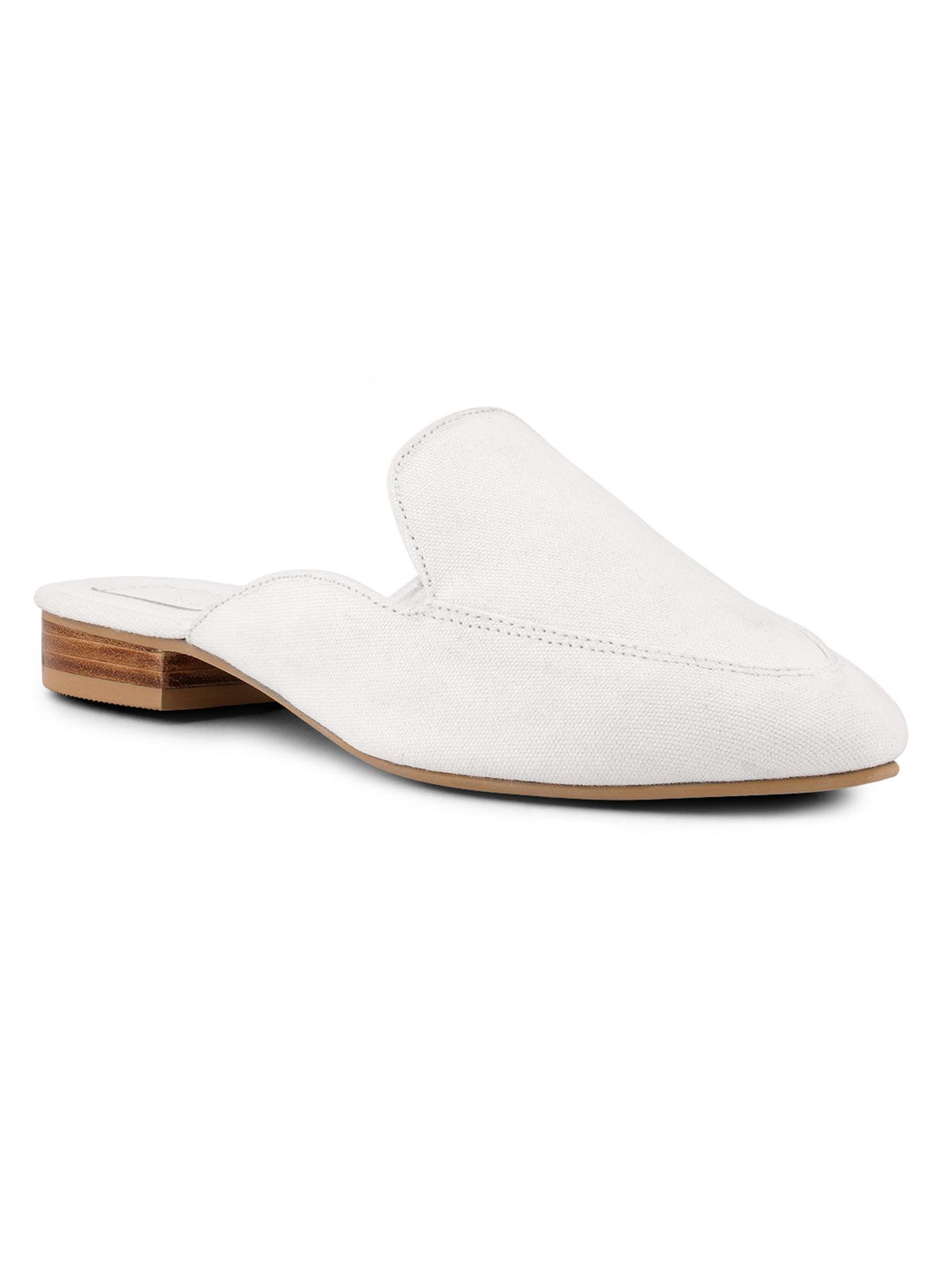 solid white mules