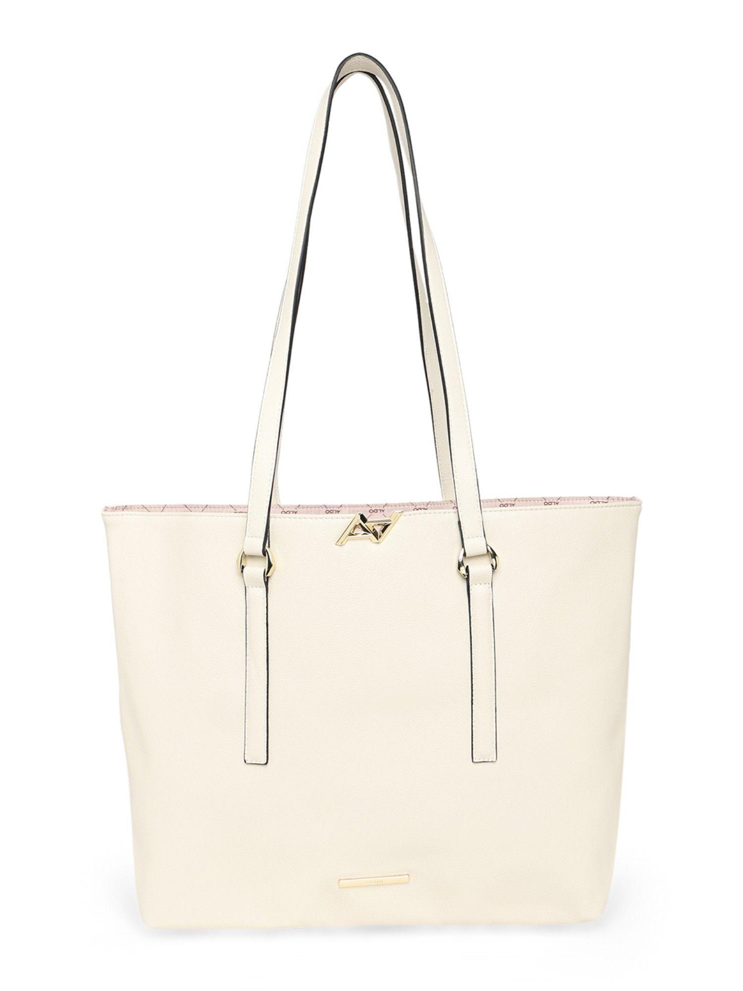 solid white tote bag