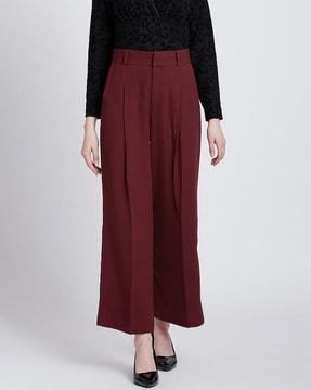 solid wide leg pants