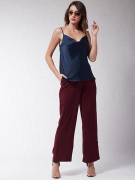 solid wide leg pants