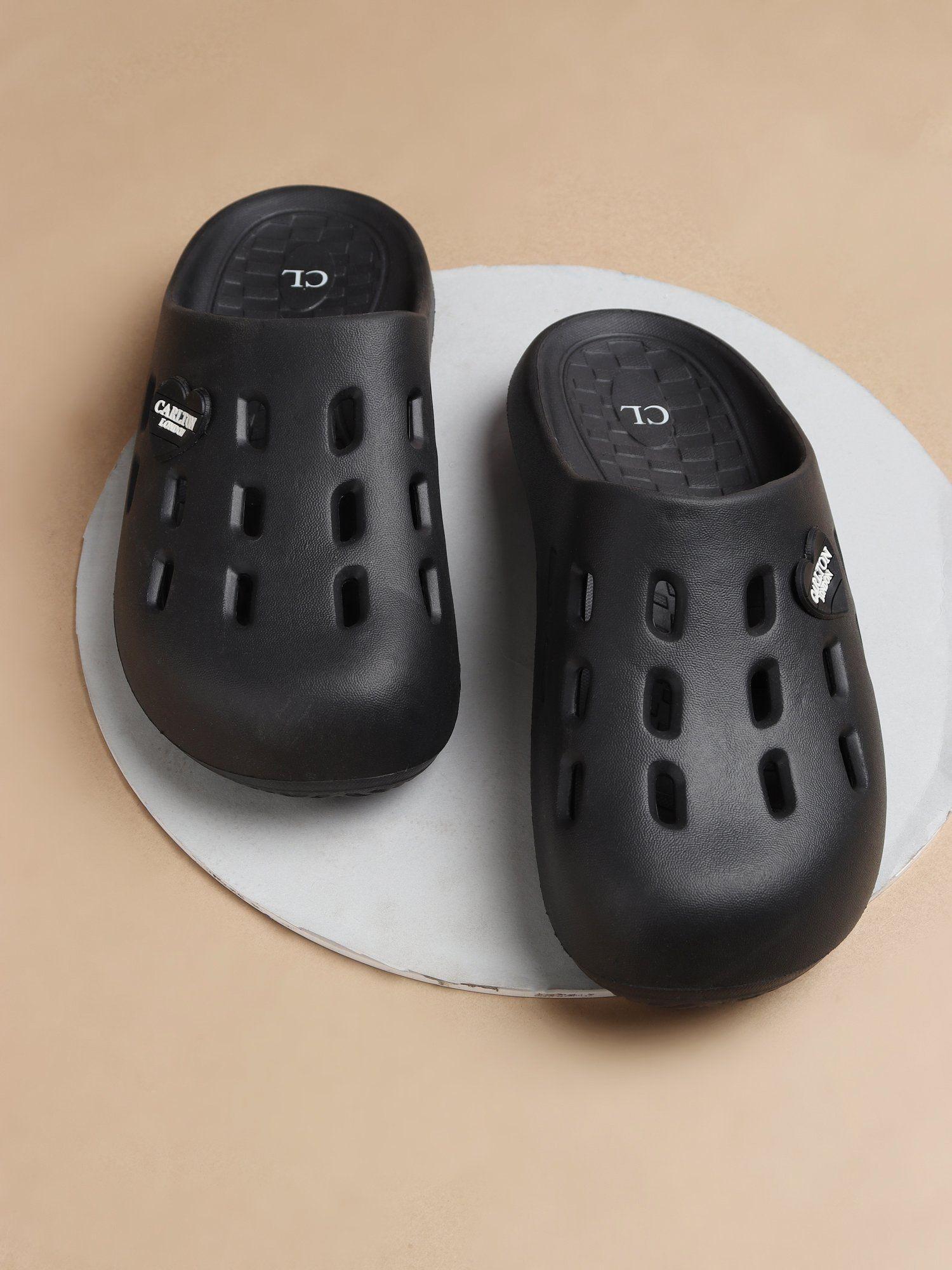 solid women black clogs