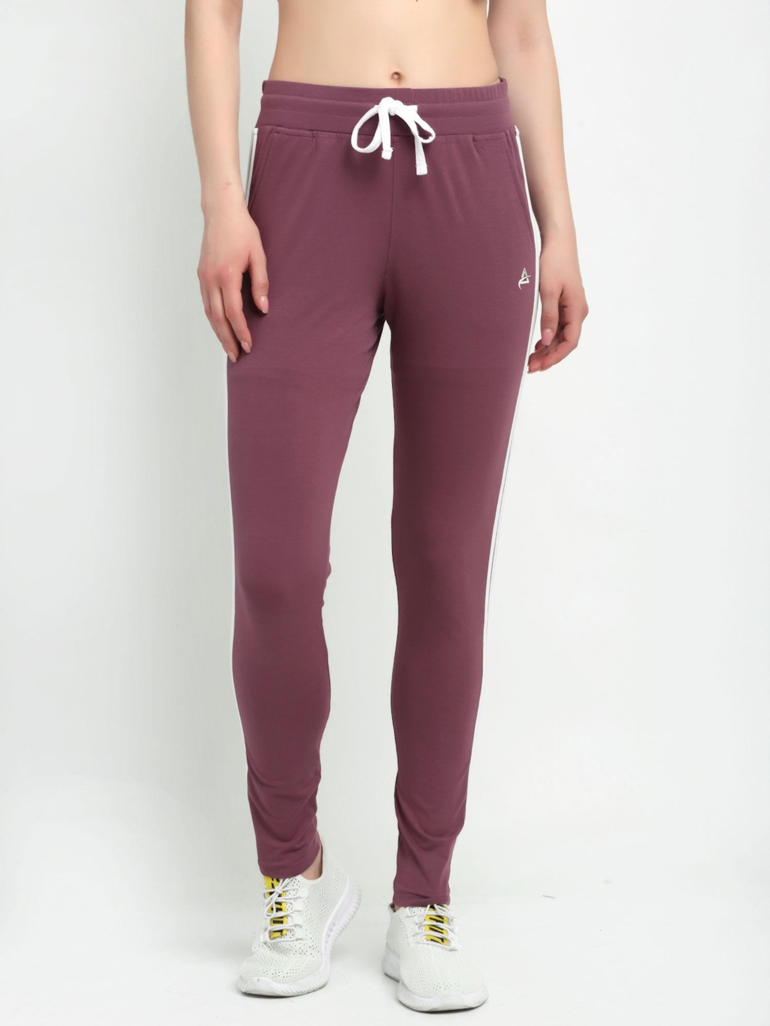 solid women coral track pants