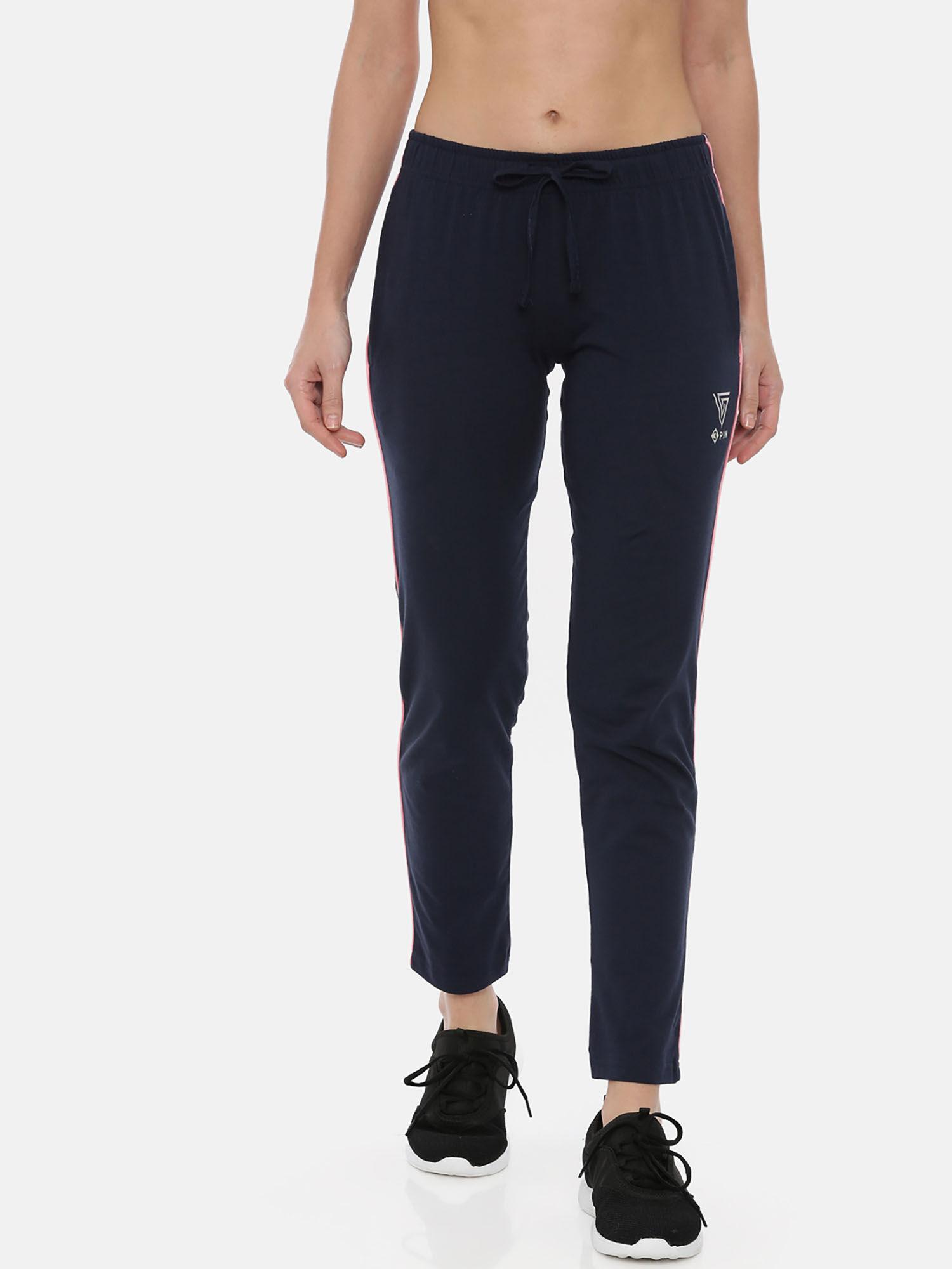 solid women navy track pants