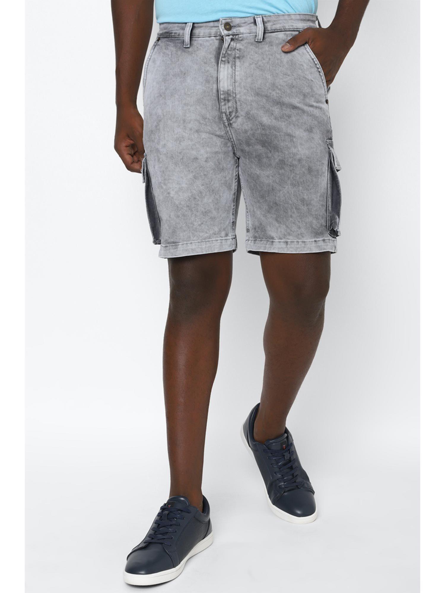 solid woven shorts